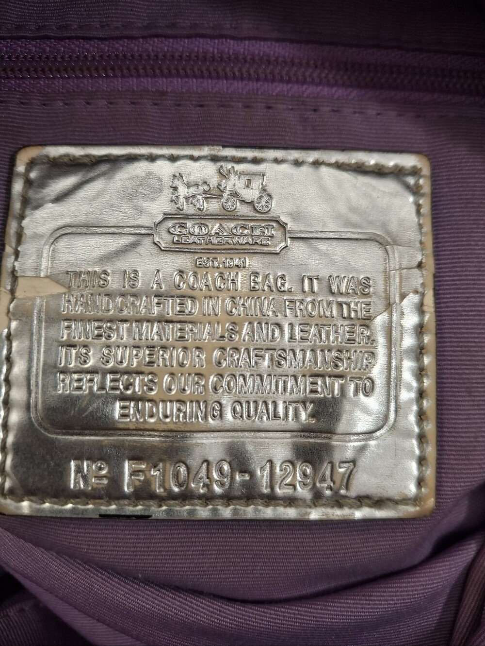 Coach Madison Op Art Sabrina Satchel Bag Black Gray Jacquard Patent Leather EUC - Picture 6 of 6